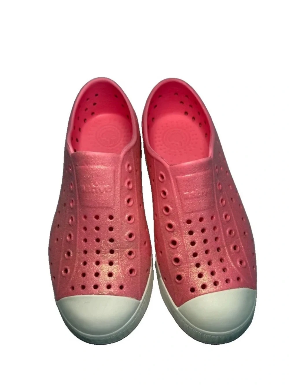 Native Jefferson Bling Girls Youth J1 Pink Sparkle Shoe Slip On